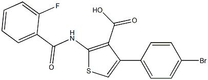 4-(4-bromophenyl)-2-[(2-fluorobenzoyl)amino]-3-thiophenecarboxylic acid Struktur