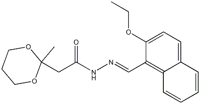 N'-[(2-ethoxy-1-naphthyl)methylene]-2-(2-methyl-1,3-dioxan-2-yl)acetohydrazide Struktur