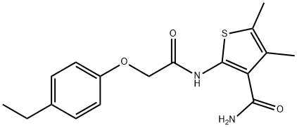 2-{[(4-ethylphenoxy)acetyl]amino}-4,5-dimethyl-3-thiophenecarboxamide Struktur