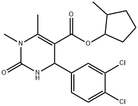 2-methylcyclopentyl 4-(3,4-dichlorophenyl)-1,6-dimethyl-2-oxo-1,2,3,4-tetrahydropyrimidine-5-carboxylate Struktur