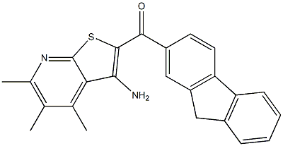 (3-amino-4,5,6-trimethylthieno[2,3-b]pyridin-2-yl)(9H-fluoren-2-yl)methanone Struktur