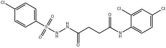 4-{2-[(4-chlorophenyl)sulfonyl]hydrazino}-N-(2,4-dichlorophenyl)-4-oxobutanamide Struktur