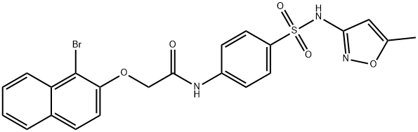 2-[(1-bromo-2-naphthyl)oxy]-N-(4-{[(5-methyl-3-isoxazolyl)amino]sulfonyl}phenyl)acetamide Struktur