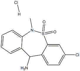 11-amino-3-chloro-6,11-dihydro-5,5-dioxo-6-methyl-dibenzo[c,f][1,2]thiazepine hydrochloride Struktur