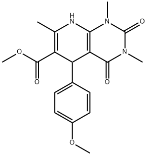 methyl 5-(4-methoxyphenyl)-1,3,7-trimethyl-2,4-dioxo-1,2,3,4,5,8-hexahydropyrido[2,3-d]pyrimidine-6-carboxylate Struktur