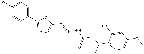 N'-{[5-(4-bromophenyl)-2-furyl]methylene}-3-(2-hydroxy-4-methoxyphenyl)butanohydrazide Struktur