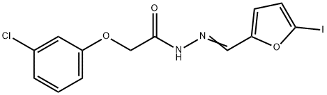 2-(3-chlorophenoxy)-N'-[(5-iodo-2-furyl)methylene]acetohydrazide Struktur