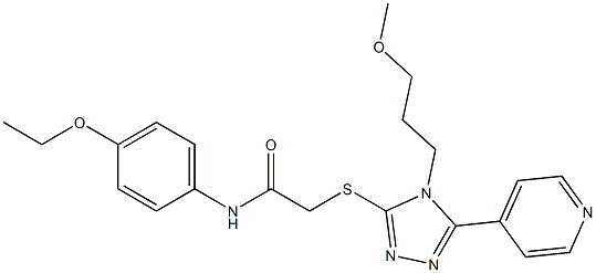 N-(4-ethoxyphenyl)-2-{[4-(3-methoxypropyl)-5-(4-pyridinyl)-4H-1,2,4-triazol-3-yl]sulfanyl}acetamide Struktur