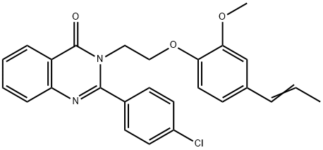 2-(4-chlorophenyl)-3-{2-[2-methoxy-4-(1-propenyl)phenoxy]ethyl}-4(3H)-quinazolinone Struktur