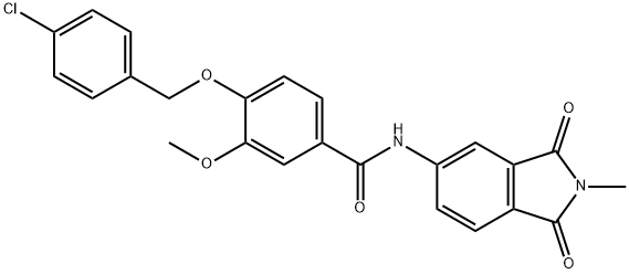 4-[(4-chlorobenzyl)oxy]-3-methoxy-N-(2-methyl-1,3-dioxo-2,3-dihydro-1H-isoindol-5-yl)benzamide Struktur