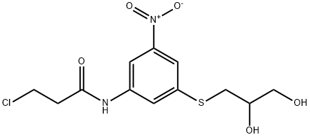 3-chloro-N-{3-[(2,3-dihydroxypropyl)sulfanyl]-5-nitrophenyl}propanamide Struktur