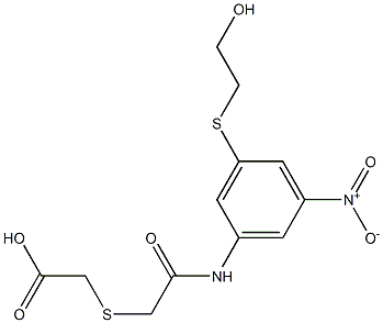 [(2-{3-[(2-hydroxyethyl)sulfanyl]-5-nitroanilino}-2-oxoethyl)sulfanyl]acetic acid Struktur