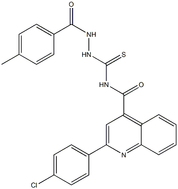 2-(4-chlorophenyl)-N-{[2-(4-methylbenzoyl)hydrazino]carbothioyl}-4-quinolinecarboxamide Struktur