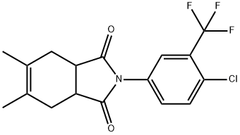 2-[4-chloro-3-(trifluoromethyl)phenyl]-5,6-dimethyl-3a,4,7,7a-tetrahydro-1H-isoindole-1,3(2H)-dione Struktur