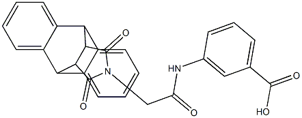 3-{[(16,18-dioxo-17-azapentacyclo[6.6.5.0~2,7~.0~9,14~.0~15,19~]nonadeca-2,4,6,9,11,13-hexaen-17-yl)acetyl]amino}benzoic acid Struktur