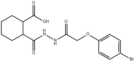 2-({2-[2-(4-bromophenoxy)acetyl]hydrazino}carbonyl)cyclohexanecarboxylic acid Struktur