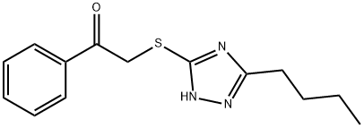 2-[(5-butyl-4H-1,2,4-triazol-3-yl)sulfanyl]-1-phenylethanone Struktur