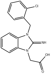 [3-(2-chlorobenzyl)-2-imino-2,3-dihydro-1H-benzimidazol-1-yl]acetic acid Struktur