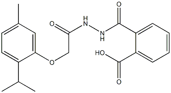 2-({2-[2-(2-isopropyl-5-methylphenoxy)acetyl]hydrazino}carbonyl)benzoic acid Struktur