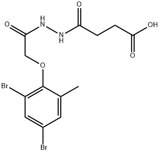 4-{2-[2-(2,4-dibromo-6-methylphenoxy)acetyl]hydrazino}-4-oxobutanoic acid Struktur