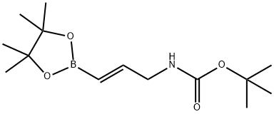 (E)-tert-butyl 3-(4,4,5,5-tetramethyl-1,3,2-dioxaborolan-2-yl)allylcarbamate Struktur