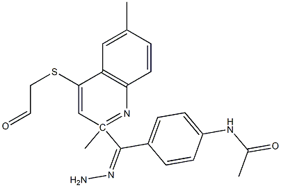 N-[4-(2-{[(2,6-dimethyl-4-quinolinyl)sulfanyl]acetyl}carbohydrazonoyl)phenyl]acetamide Struktur