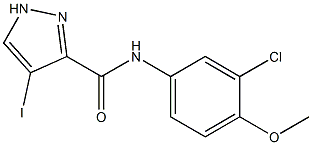 N-(3-chloro-4-methoxyphenyl)-4-iodo-1H-pyrazole-3-carboxamide Struktur