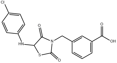 3-{[5-(4-chloroanilino)-2,4-dioxo-1,3-thiazolidin-3-yl]methyl}benzoic acid Struktur