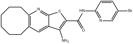 3-amino-N-(5-bromo-2-pyridinyl)-5,6,7,8,9,10-hexahydrocycloocta[b]thieno[3,2-e]pyridine-2-carboxamide Struktur