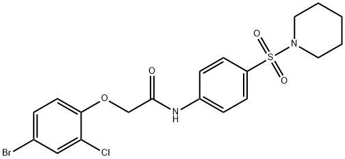 2-(4-bromo-2-chlorophenoxy)-N-[4-(1-piperidinylsulfonyl)phenyl]acetamide Struktur