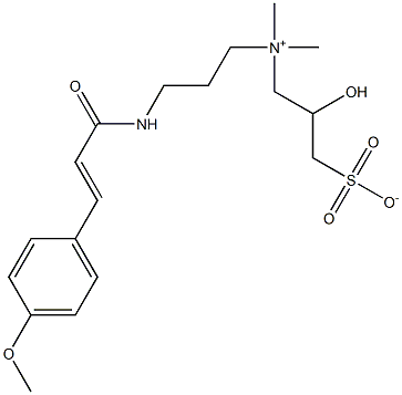 2-hydroxy-3-[(3-{[3-(4-methoxyphenyl)prop-2-enoyl]amino}propyl)(dimethyl)ammonio]propane-1-sulfonate Struktur