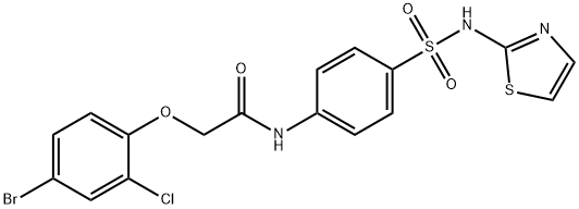 2-(4-bromo-2-chlorophenoxy)-N-{4-[(1,3-thiazol-2-ylamino)sulfonyl]phenyl}acetamide Struktur