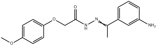 N'-[(E)-1-(3-aminophenyl)ethylidene]-2-(4-methoxyphenoxy)acetohydrazide Struktur