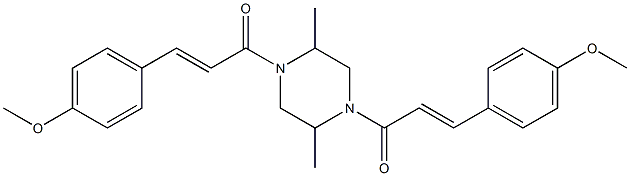 1,4-bis[3-(4-methoxyphenyl)acryloyl]-2,5-dimethylpiperazine Struktur