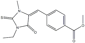 methyl 4-[(1-ethyl-3-methyl-5-oxo-2-thioxo-4-imidazolidinylidene)methyl]benzoate Struktur