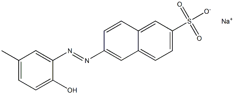 2-Naphthalenesulfonic acid, 6-[(2-hydroxy-5-methylphenyl)azo]-, monosodium salt Struktur