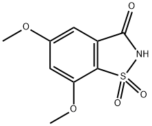 1,2-Benzisothiazol-3(2H)-one, 5,7-dimethoxy-, 1,1-dioxide Struktur