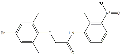 2-(4-bromo-2,6-dimethylphenoxy)-N-(2-methyl-3-nitrophenyl)acetamide Struktur