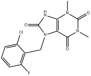 7-(2-chloro-6-fluorobenzyl)-8-hydroxy-1,3-dimethyl-3,7-dihydro-1H-purine-2,6-dione Struktur