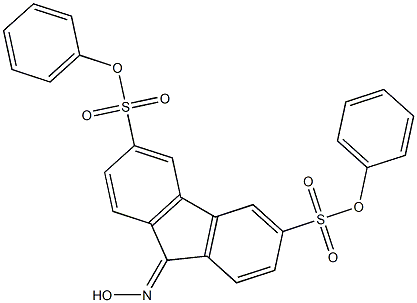 diphenyl 9-(hydroxyimino)-9H-fluorene-3,6-disulfonate Struktur