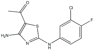 1-[4-amino-2-(3-chloro-4-fluoroanilino)-1,3-thiazol-5-yl]ethanone Struktur