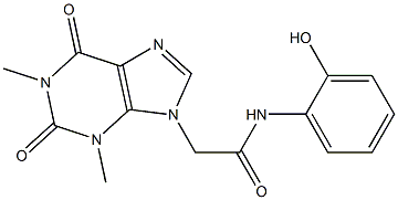 2-(1,3-dimethyl-2,6-dioxo-1,2,3,6-tetrahydro-9H-purin-9-yl)-N-(2-hydroxyphenyl)acetamide Struktur