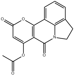 7,10-dioxo-4,5-dihydro-7H,10H-pyrano[3,2-c]pyrrolo[3,2,1-ij]quinolin-8-yl acetate Struktur