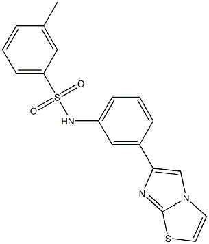 N-(3-imidazo[2,1-b][1,3]thiazol-6-ylphenyl)-3-methylbenzenesulfonamide Struktur