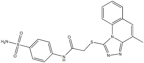 N-[4-(aminosulfonyl)phenyl]-2-[(4-methyl[1,2,4]triazolo[4,3-a]quinolin-1-yl)sulfanyl]acetamide Struktur