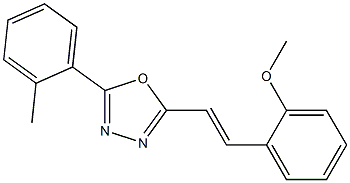 2-[(E)-2-(2-methoxyphenyl)ethenyl]-5-(2-methylphenyl)-1,3,4-oxadiazole Struktur