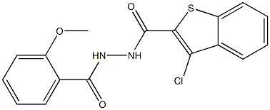 3-chloro-N'-(2-methoxybenzoyl)-1-benzothiophene-2-carbohydrazide Struktur