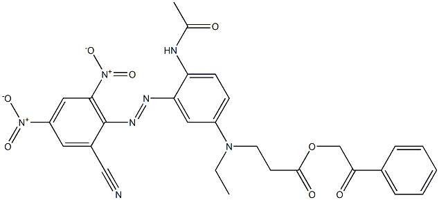 2-oxo-2-phenylethyl 3-({3-[(E)-2-(2-cyano-4,6-dinitrophenyl)diazen-1-yl]-4-acetamidophenyl}(ethyl)amino)propanoate Struktur