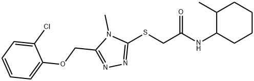 2-({5-[(2-chlorophenoxy)methyl]-4-methyl-4H-1,2,4-triazol-3-yl}sulfanyl)-N-(2-methylcyclohexyl)acetamide Struktur