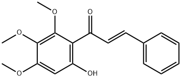 (2E)-1-(6-hydroxy-2,3,4-trimethoxyphenyl)-3-phenylprop-2-en-1-one Struktur